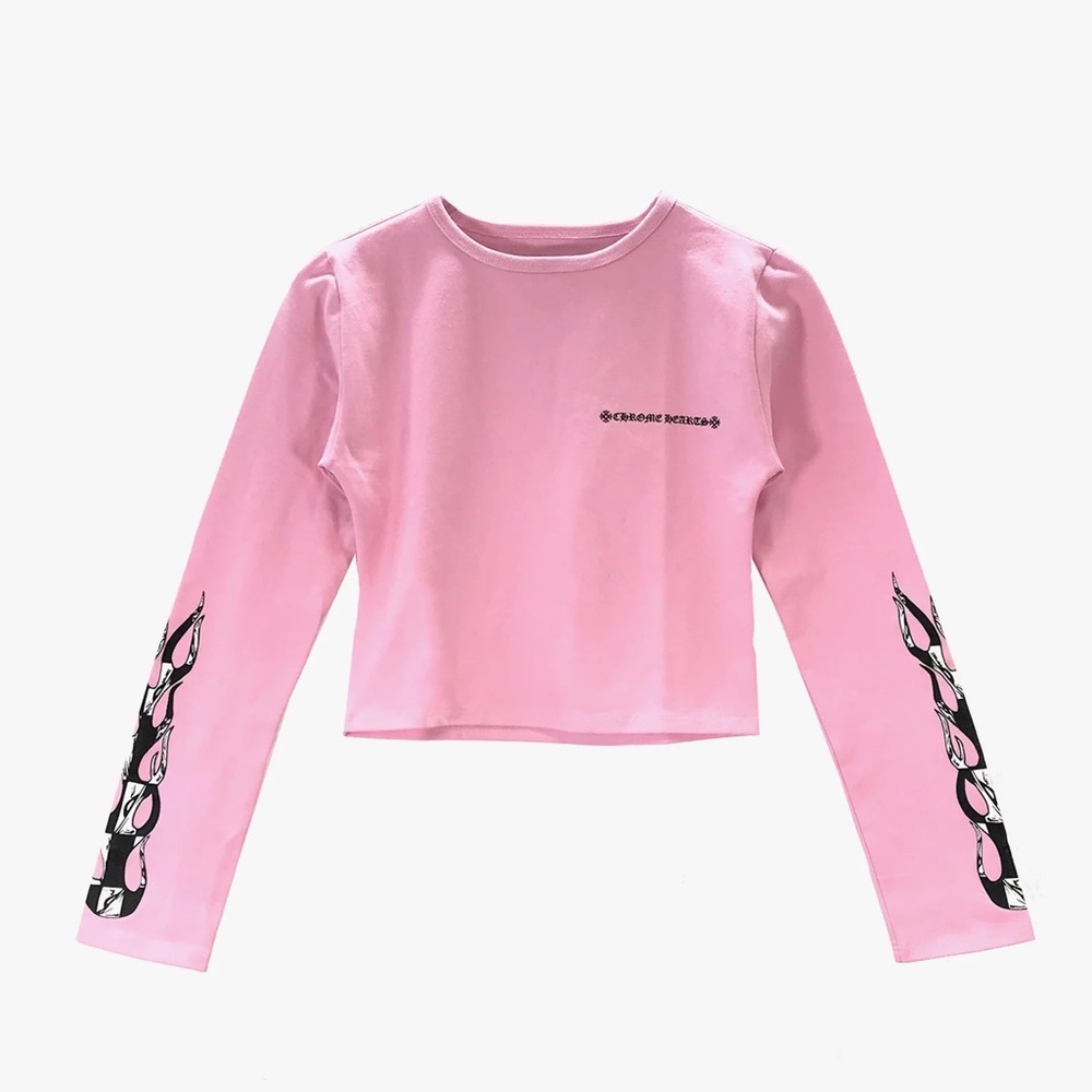 chrome hearts matty boy pink crop top - Picture 1 of 6